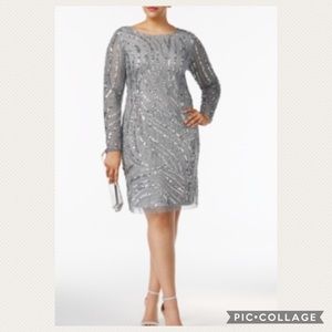 Adrianna-Papell cocktail long sleeves dress
